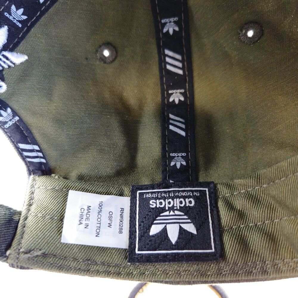 Adidas Trefoil Camo Hat Men's Adjustable Baseball Cap Green Brown Cotton OSFW - Picture 6 of 8